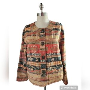 CHICO'S Southwestern Blanket Jacket | SZ L